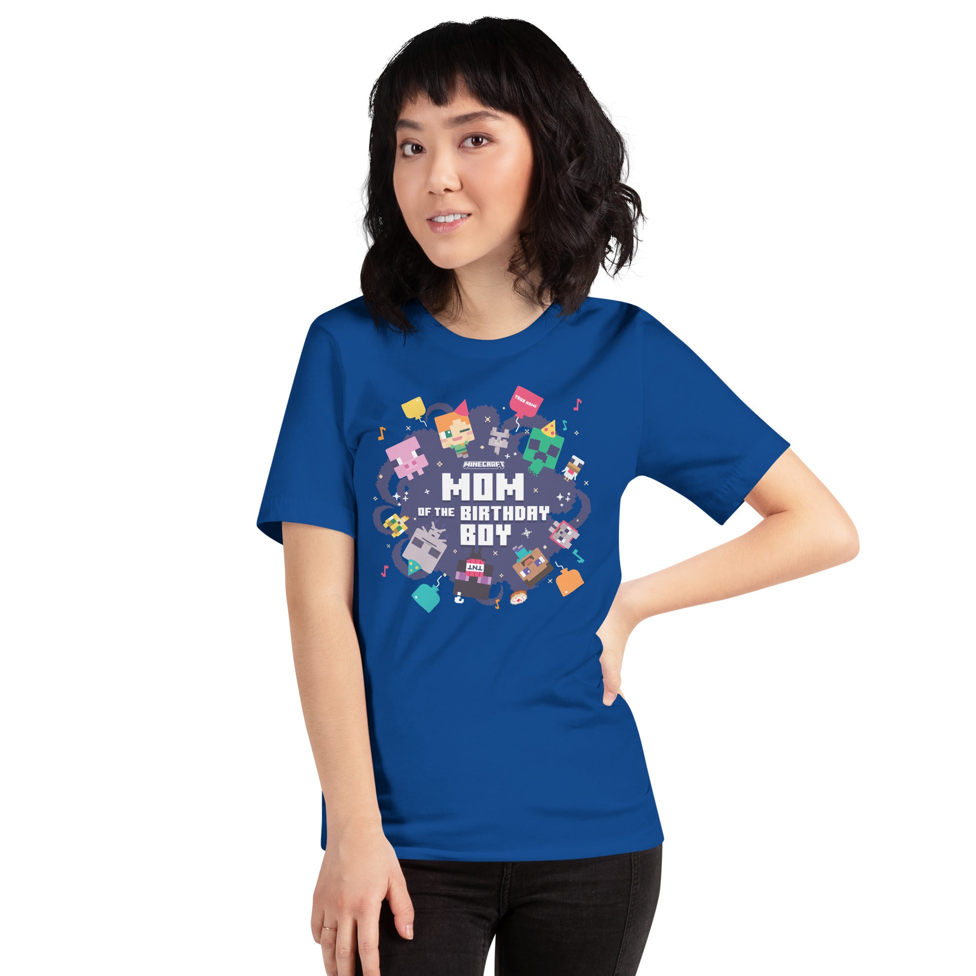 Alternative view of Minecraft Adult T-Shirt Mom Of The Birthday Boy Personalized