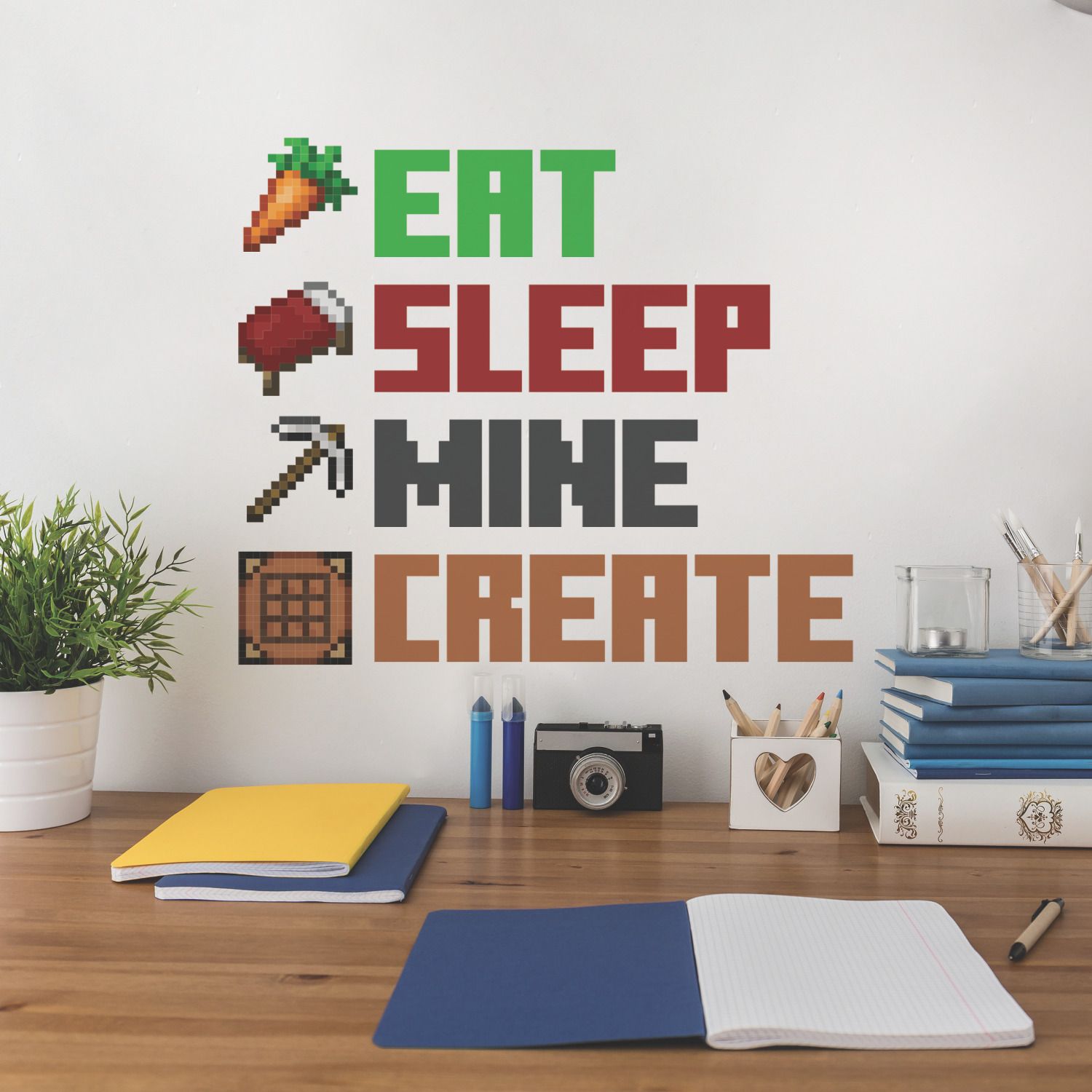 Minecraft Eat Sleep Mine Create Wall Decals - Image 3
