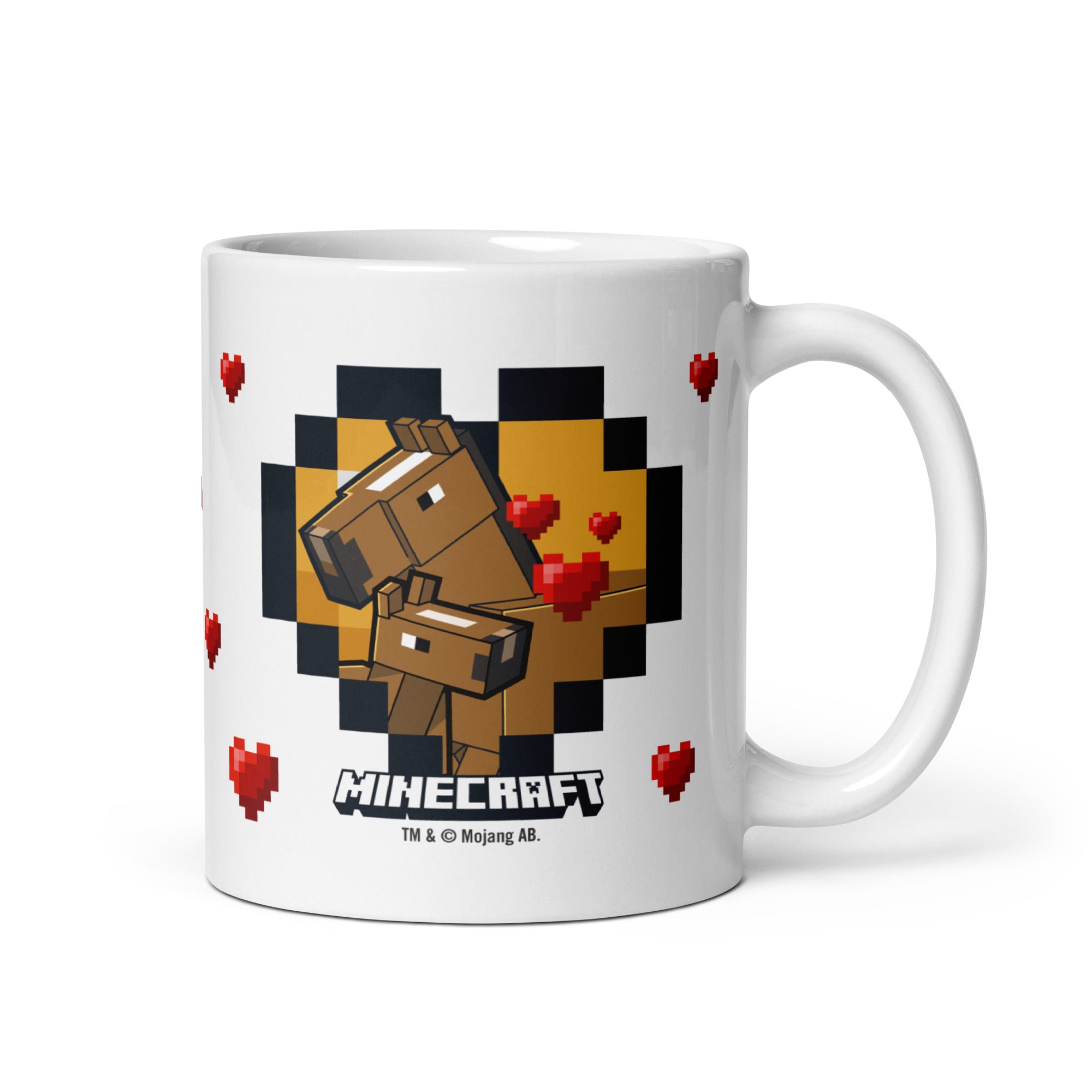 Alternative view of Minecraft White Mug Horse Love