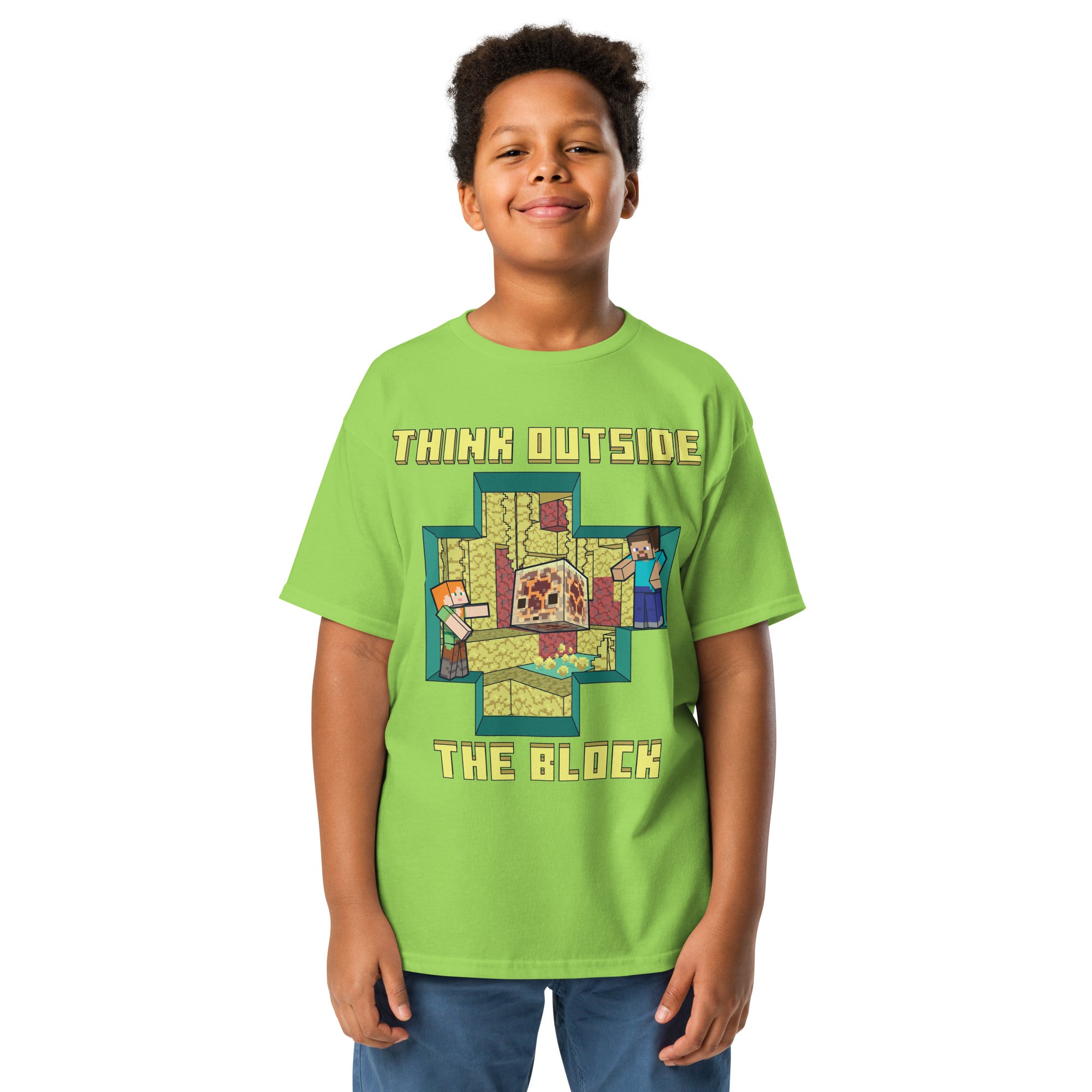 Alternative view of Minecraft Youth T-Shirt Think Outside The Block