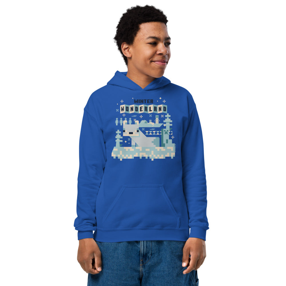 Alternative view of Minecraft Winter Wonderland Kids Hoodie