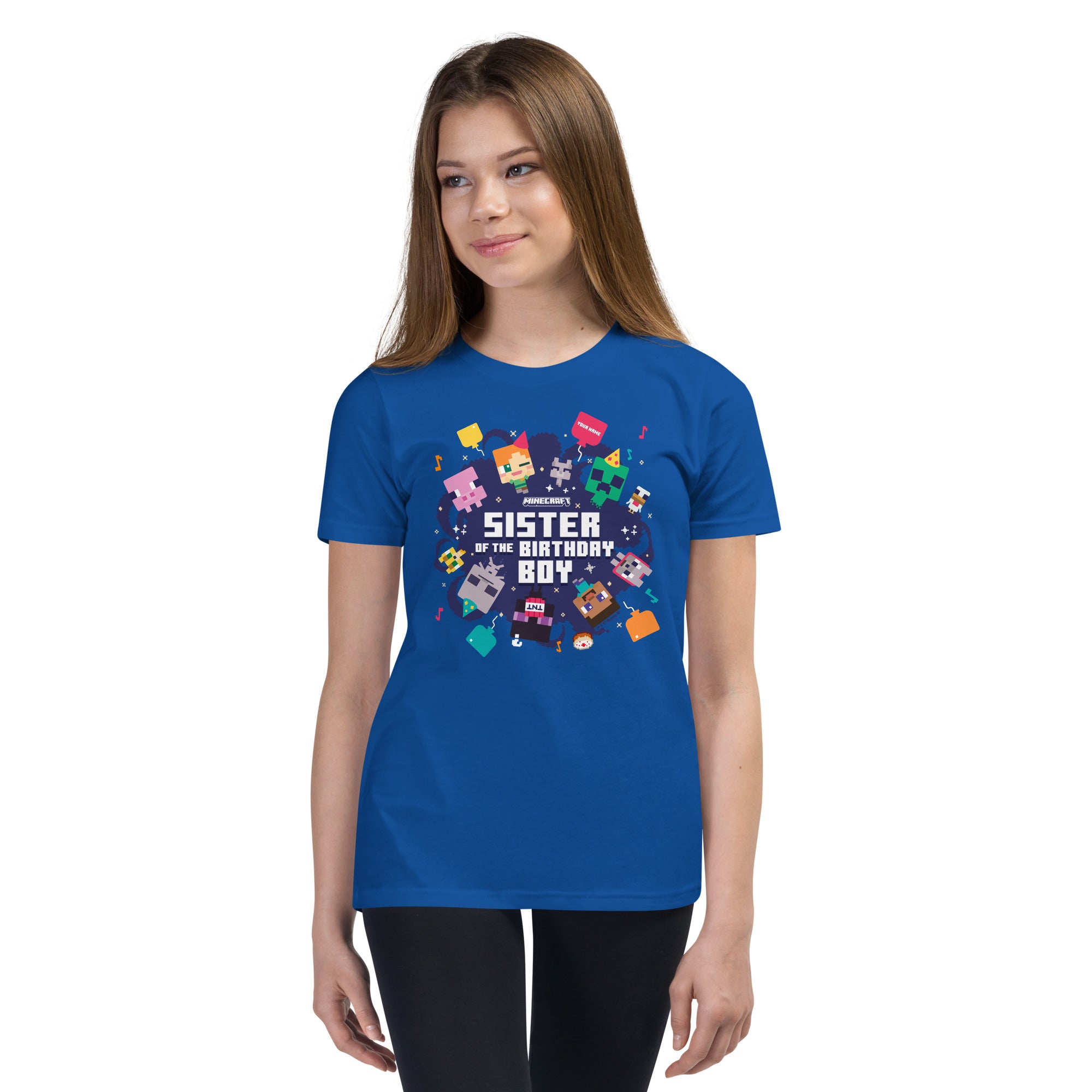 Alternative view of Minecraft Kids T-Shirt Sister Of The Birthday Boy Personalized Name